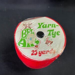 Yarn Tye Hair Ties 70s 80s Yarn Hollywood Ribbon Red NOS